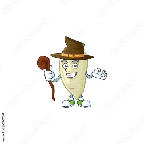 Happy Face Witch white radish cartoon character style