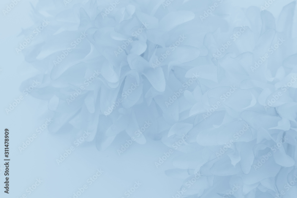 Obraz premium Beautiful abstract color purple and blue flowers on white background and light blue flower frame and purple leaves texture, blue background