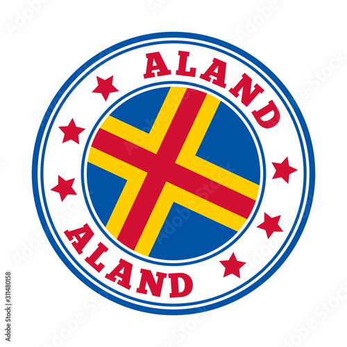Aland sign with flag logo. Vector illustration.