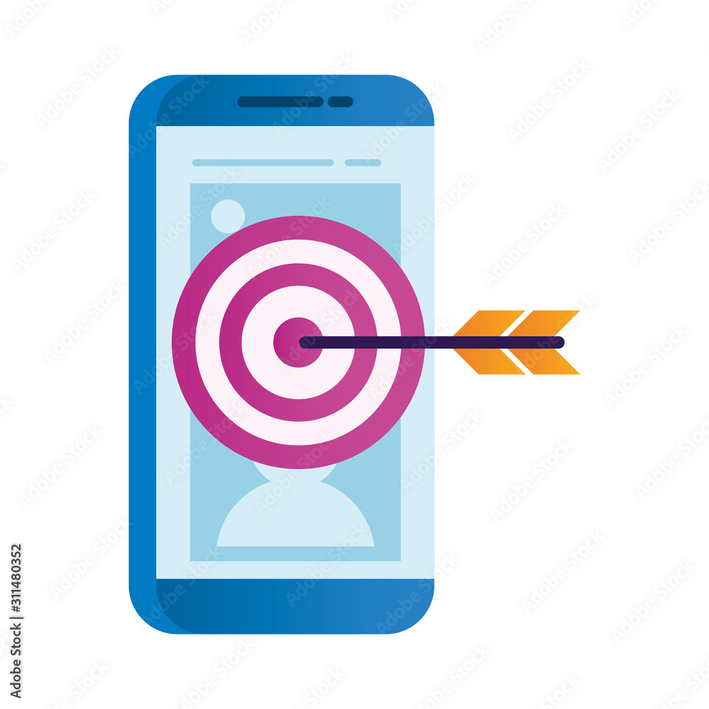 smartphone electronic with target arrow smartphone electronic with target arrow