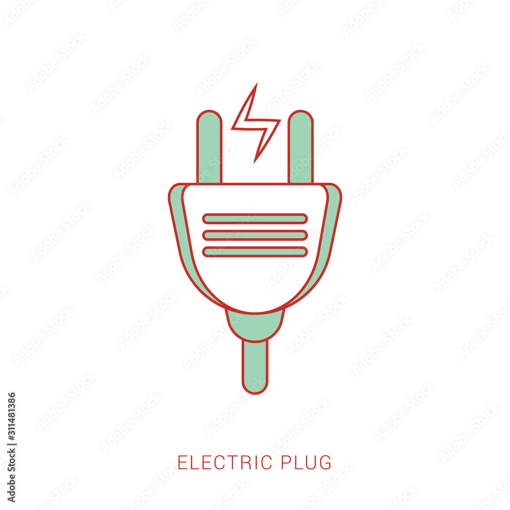 Electric plug flat icon Electric plug flat icon