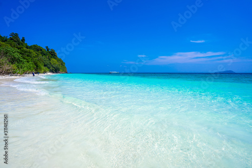 clear water and blue sky beautiful beach