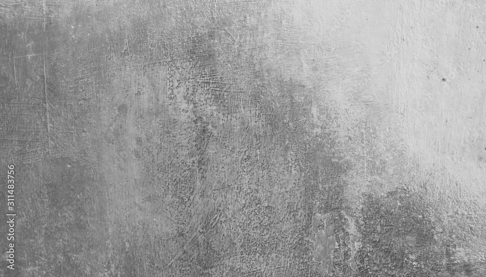 Fototapeta premium Beautiful gray abstract stucco wall background with cracks. Decorate Art Rough Stylized Texture Banner with space for text.