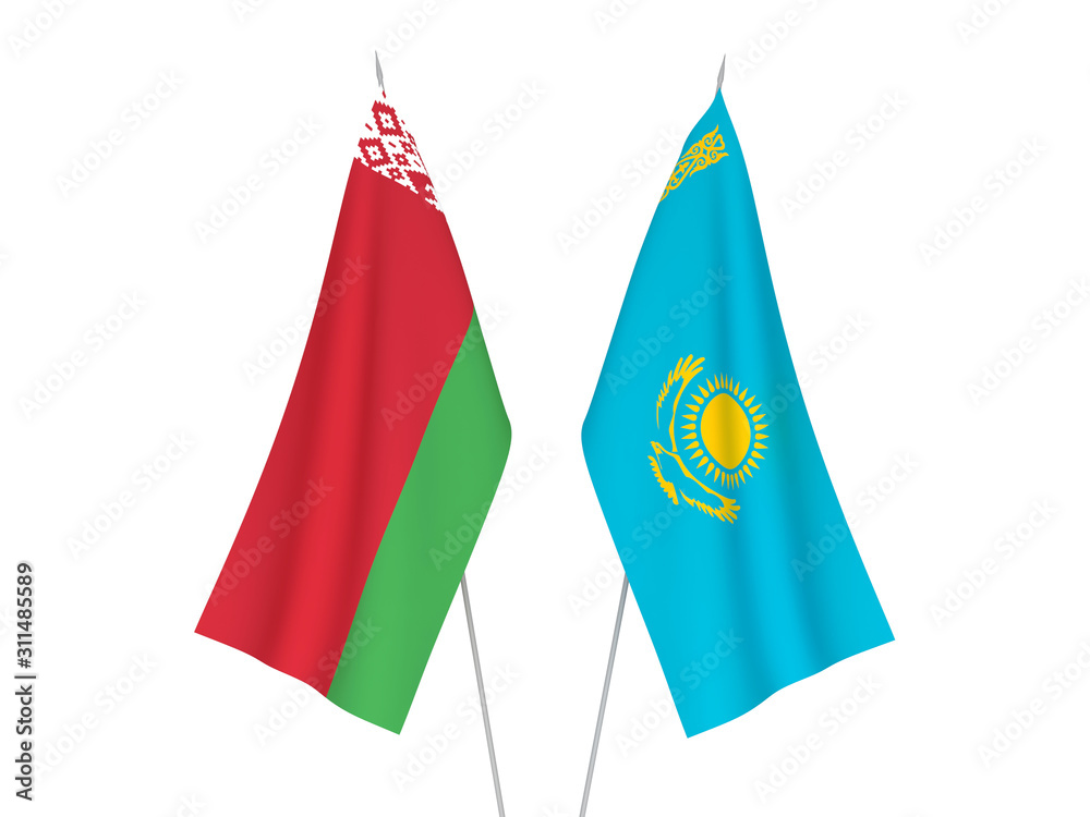 Kazakhstan and Belarus flags