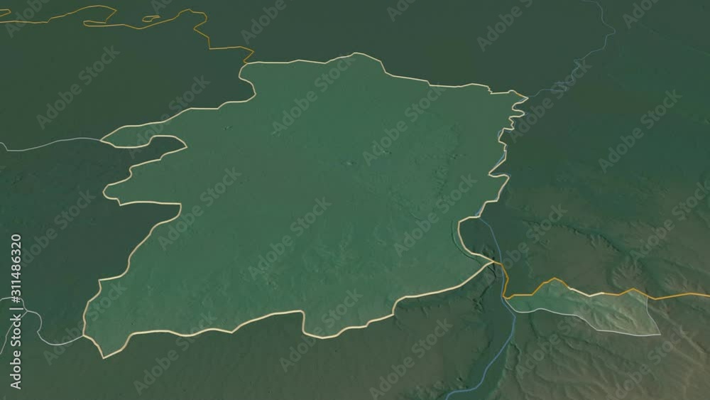 Limburg, province with its capital, zoomed and extruded on the relief map of Belgium in the conformal Stereographic projection. Animation 3D Limburg, province with its capital, zoomed and extruded on the relief map of Belgium in the conformal Stereographic projection. Animation 3D