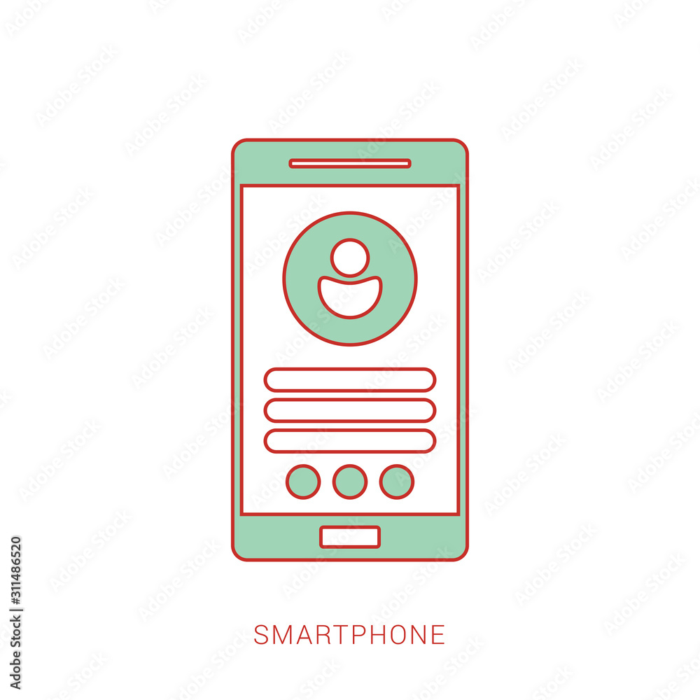 Mobile phone smartphone icon illustration. Mobile phone smartphone icon illustration.