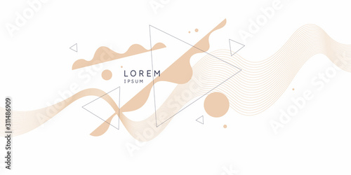 Bright poster with dynamic waves. Vector illustration in minimal style