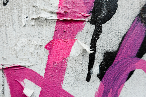 Close-up of urban graffitis painted on wall for your creative design