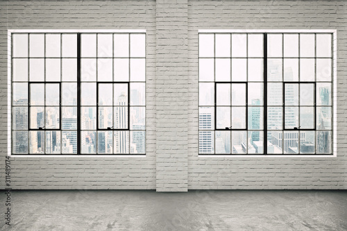 Fototapeta Naklejka Na Ścianę i Meble -  3d render of empty industrial vintage interior