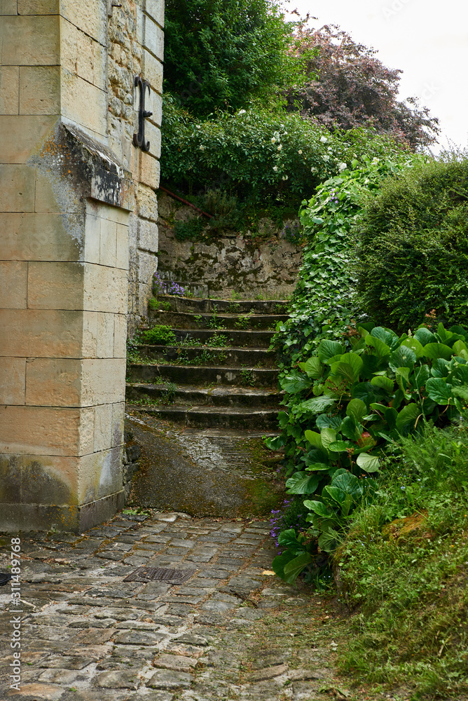 stone stairway in  garden in Citadel of Blaye