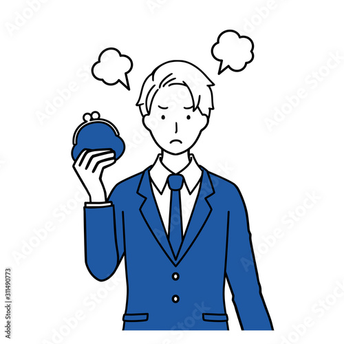 A man with a wallet.