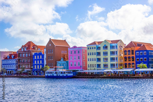 Willemstad, Curacao, Netherlands - Specific coloured buildings in Curacao © Solarisys