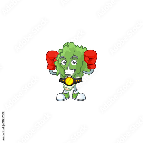 Funny Face Boxing endive cartoon character design