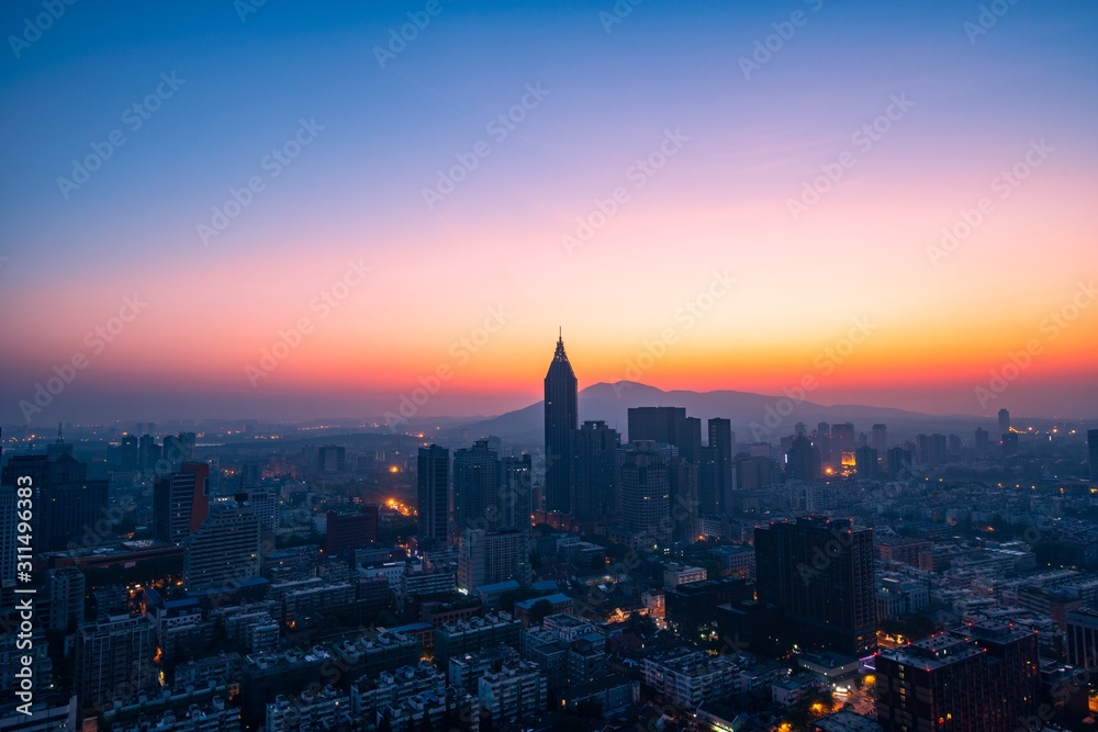 Skyline of Nanjing City at Sunrise Skyline of Nanjing City at Sunrise