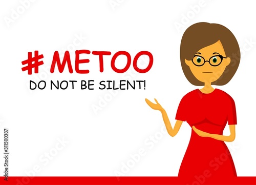 Women against violence. Harassment Time to talk. Me too. The hashtag of the social movement. Against men..