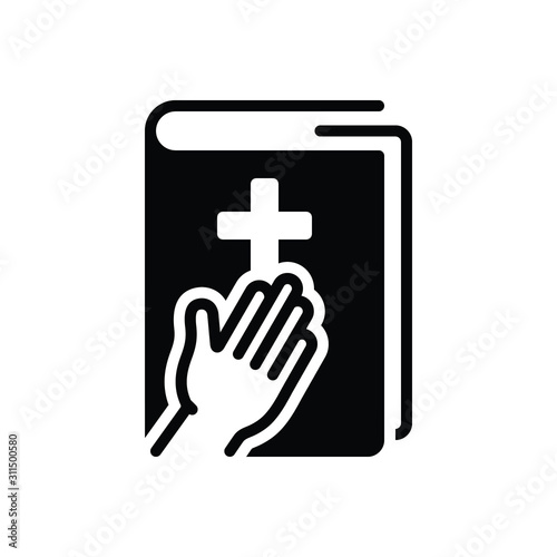 Black solid icon for testimony 