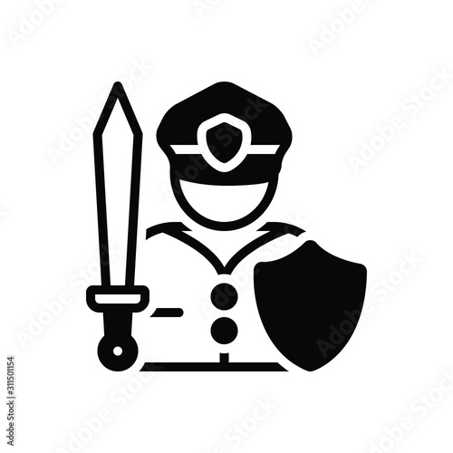 Black solid icon for fighter