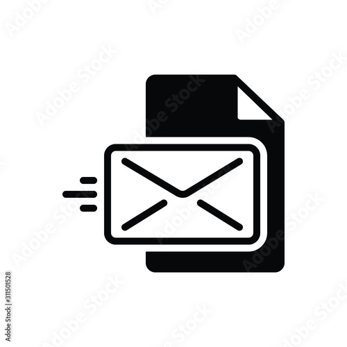 Black solid icon for letter 