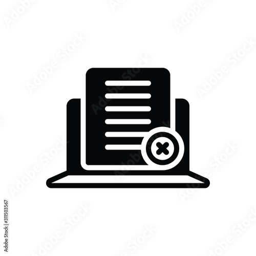 Black solid icon for deny 