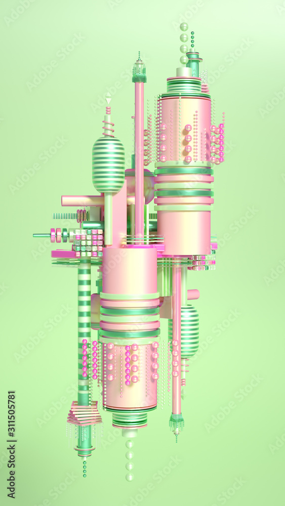 Fototapeta premium Modern minimalism futuristic background with cubes and balls. 3d illustration, 3d rendering.