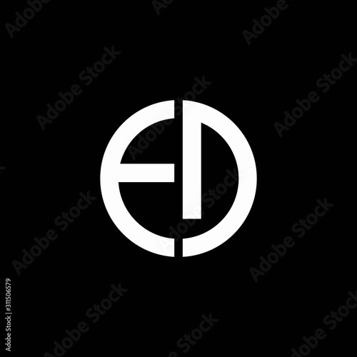 ED monogram logo circle ribbon style design template photo