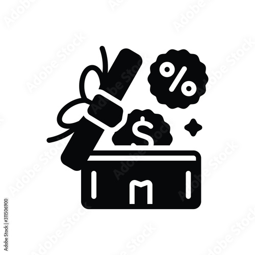Black solid icon for benefit 