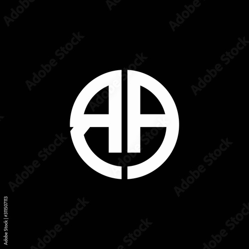 BA monogram logo circle ribbon style design template
