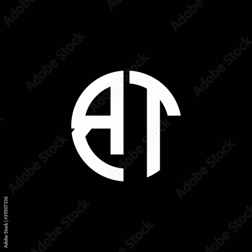 BT monogram logo circle ribbon style design template