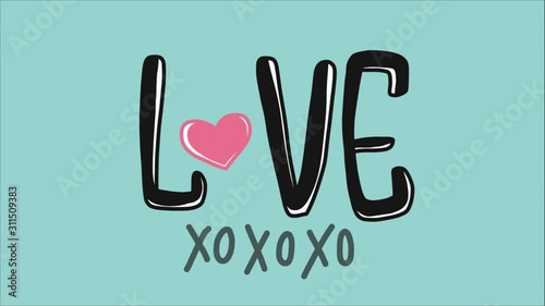 Love xoxoxo word and heart  photo