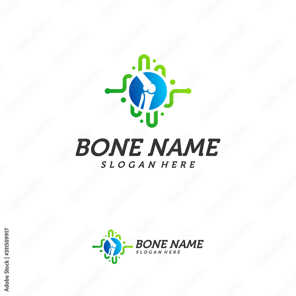 Bone Joint Pulse Logo Design Inspiration, Bone Health logo design concept, Bone Treatment logo template vector, Creative icon Bone Joint Pulse Logo Design Inspiration, Bone Health logo design concept, Bone Treatment logo template vector, Creative icon
