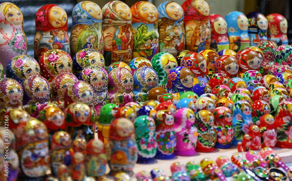 Colorful Russian dolls