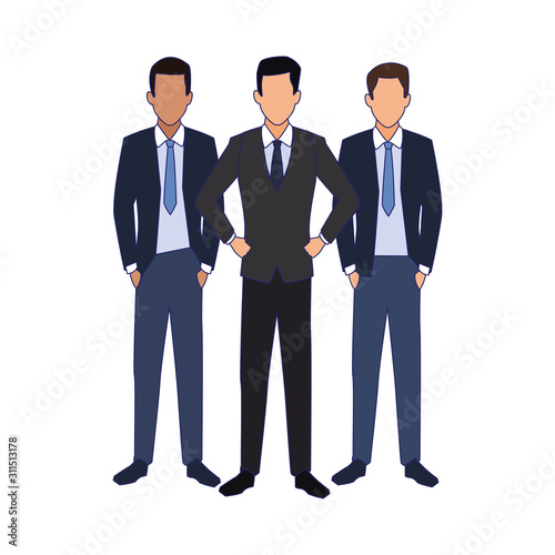 avatar young businessmen standing icon, colorful design