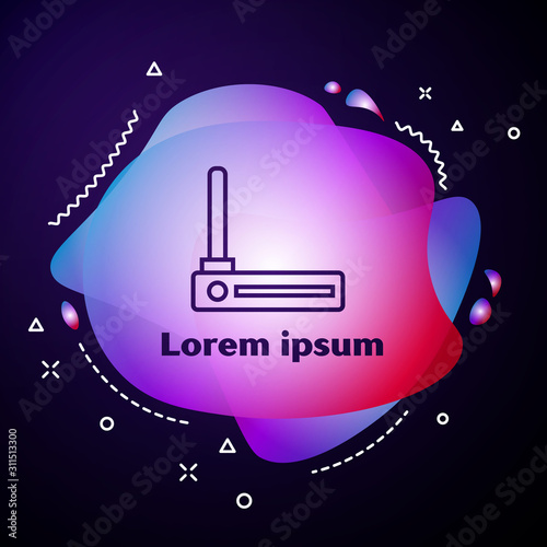 Purple line Router and wi-fi signal symbol icon isolated on dark blue background. Wireless ethernet modem router. Computer technology internet. Abstract banner with liquid shapes. Vector Illustration