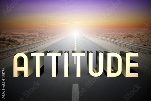 Fotografie Attitude concept, road - 3D rendering