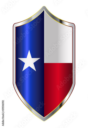Texas State Flag On A Crusader Style Shield
