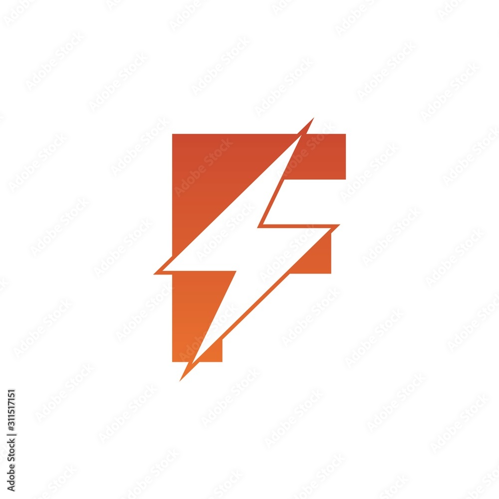 Letter F thunder power shape logo icon. Electrical Icon logo concept. Letter F thunder power shape logo icon. Electrical Icon logo concept.