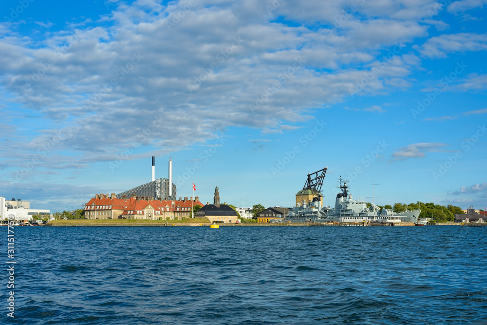 Copenhagen harbor in sunny summer day
