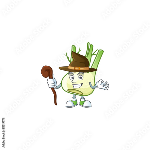 Happy Face Witch fennel cartoon character style