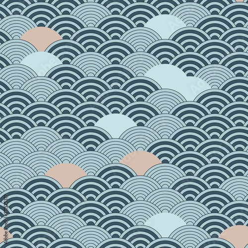 Seamless vector ornament with traditional Japanese wave