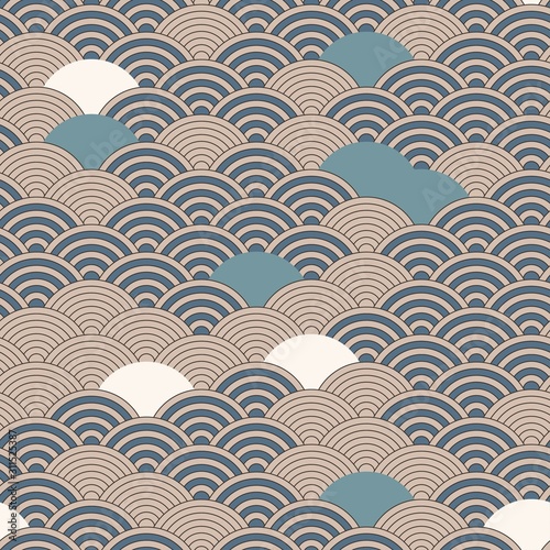 Seamless vector ornament with traditional Japanese wave