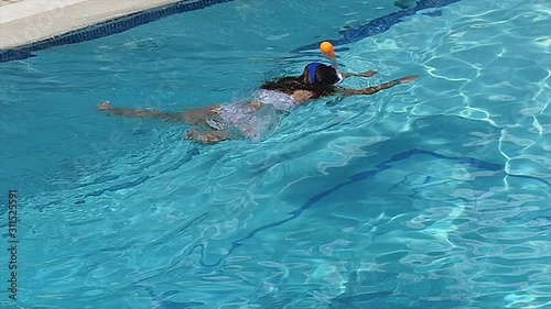 Vintage Slow Motion Short Of Swimming Girl