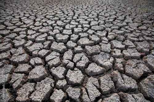 Close up cracked ground in dry season. The is soil that lacked of water,Background of dry cracked soil dirt