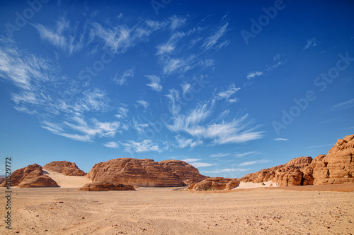 Color Canyon of Egypt in Nuweiba with beautiful sky.