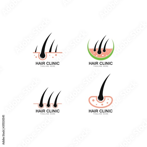 hair treatment dermatology logo template icon vector illustration