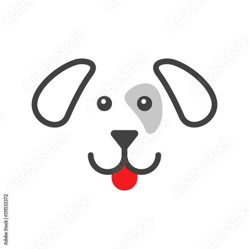 Minimalistic logo, good dog with love, devoted dog