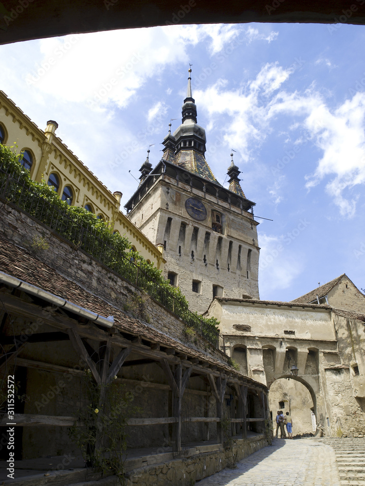 Obraz premium Sighisoara, Altstadt, Stundturm, Rumänien, Transsilvanien