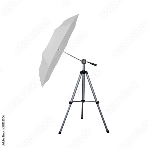 White umbrella reflector for flash.
