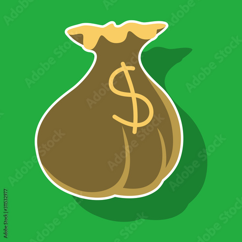 paper sticker on theme Arabic business money bag