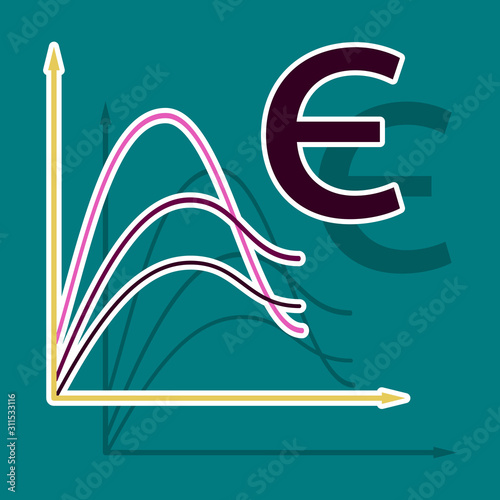 paper sticker on theme Arabic business euro chart