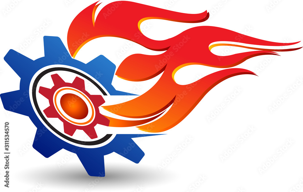 Obraz premium flame gear logo